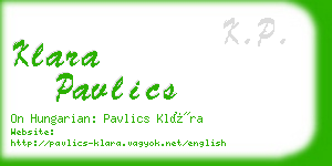 klara pavlics business card